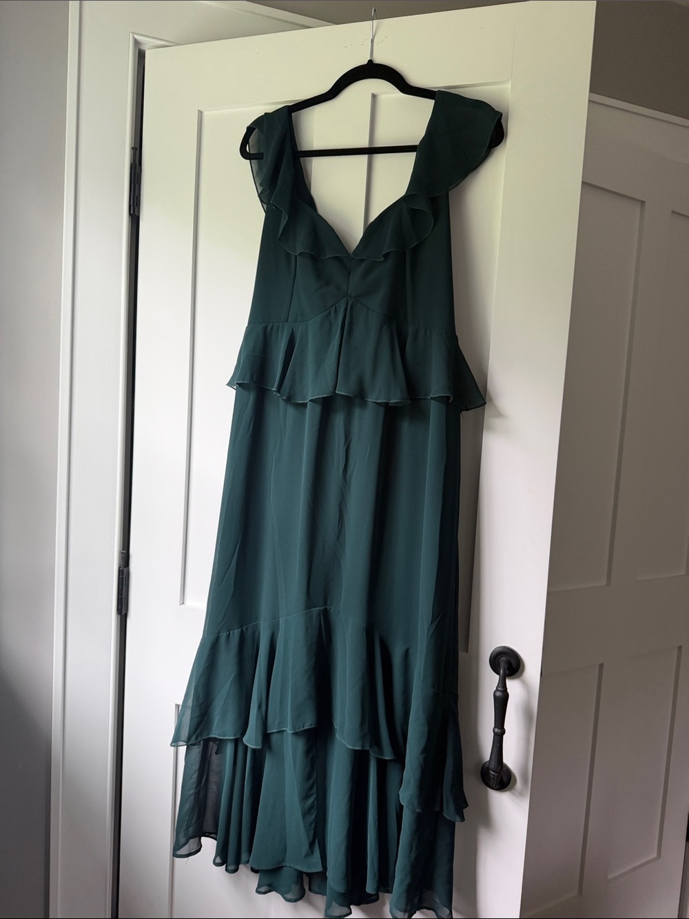Show me Your Mumu Sleeveless Ruffle Tiered Maxi Dress in Deep Teal